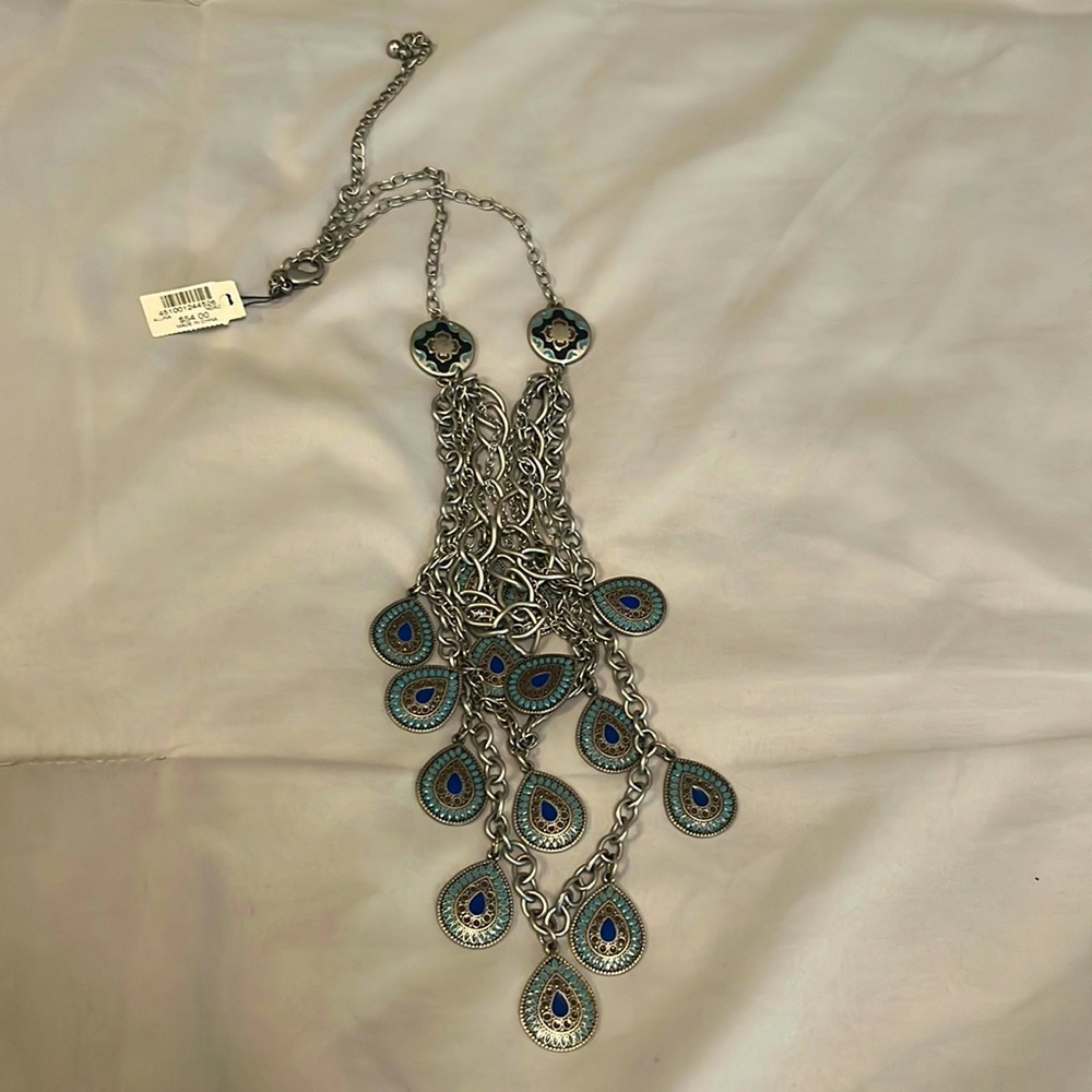 Peacock embellished necklace